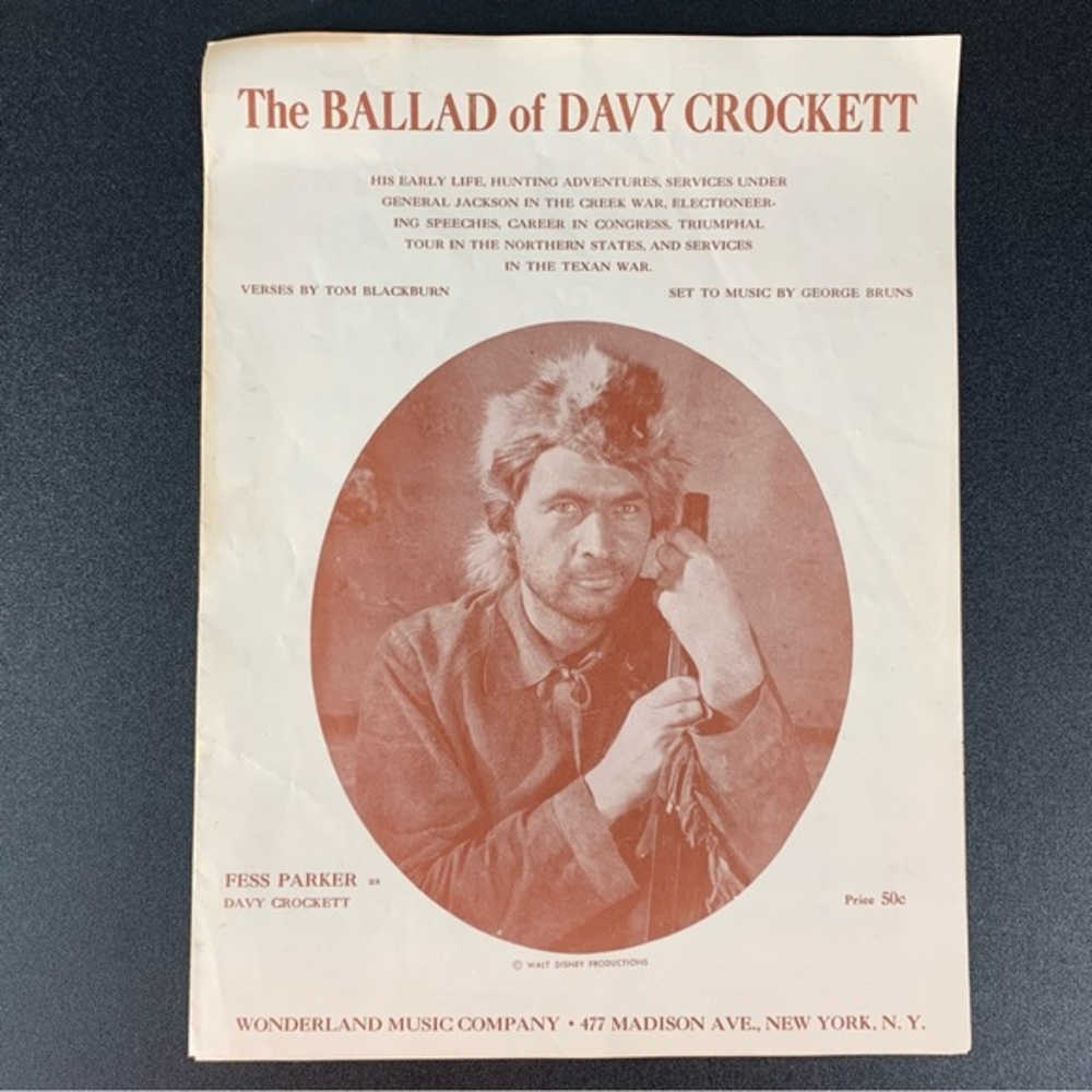 The Ballad of Davy Crockett sheet music.